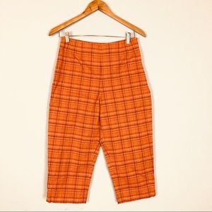 Telluride Clothing Co Orange Plaid Capris